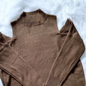 NWOT Cold Shoulder Mock Neck Sweater